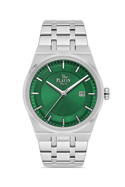Platin Pierre Steel Band Men's Wristwatch with Calendar Sa-Pl-1295Ga-A10