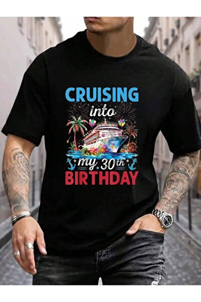 9TAY تي شيرت رجالي أسود 100% قطن بتصميم '30th Cruise My 30 Year Old Cruising ...