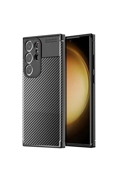 OEM Husă compatibilă cu Galaxy S23 Ultra, din silicon, Negru - negru