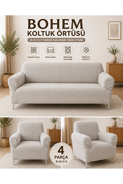 Faiend Bohemian Pattern Jacquard 3 3 1 1 Elastic Sofa Cover Elastic Armchair ...