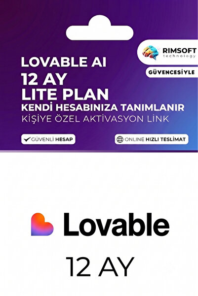 Lovable Lite 12 Aylık Dijital Erişim | 300 Kredi + Günlük 5 Kredi | Kendi Hesabınızda Aktivasyon