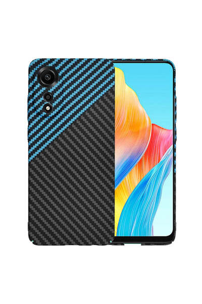 Techsuit Husă pentru OPPO A78 4G, Carcasă din fibră de carbon, albastru - alb...