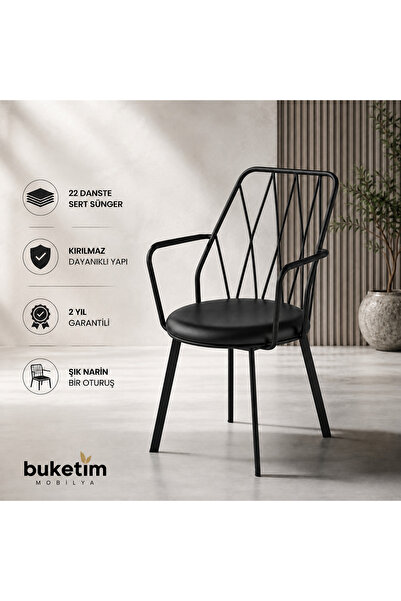Buketim Mobilya Yeni Yıldız Pro Kollu Sandalye Mutfak Cafe Restoran Proje