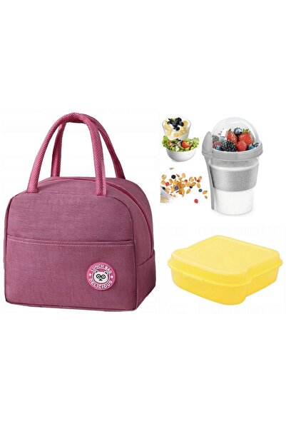Englass Set cutie de prânz: geantă termică, recipient pentru sandviș și recip...