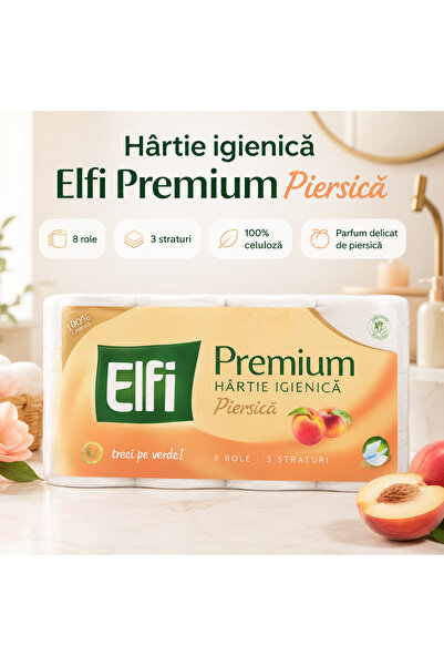 Elfi Χαρτί υγείας Premium Peach, 8 ρολά, 3 φύλλων