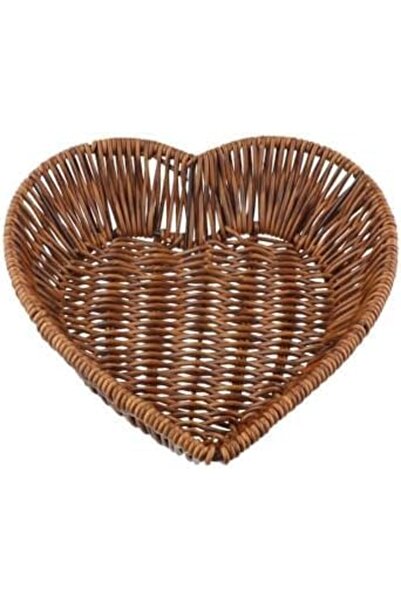 Generic Heart-Shaped Rattan Basket, Heart-Shaped Woven Storage Basket, Multi-Purpose Fruit Basket