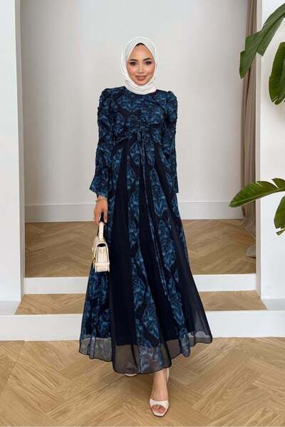 Rimel Moda Raplez Elbise Lacivert