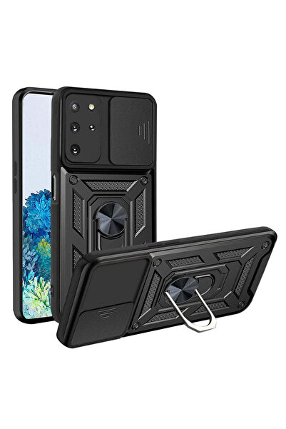 Techsuit Husă pentru Samsung Galaxy S20 Plus, Seria CamShield, albastru - negru