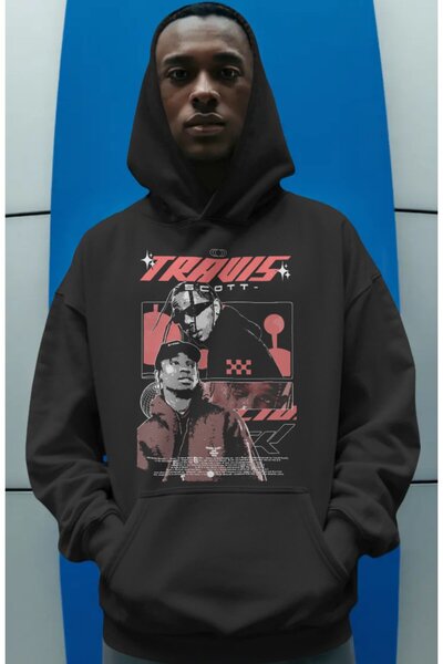 SEVBANO Travis Scott reper i pevač, unisex oversize premium hoodie sa unapred...