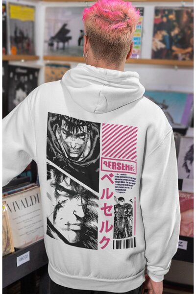 SEVBANO Design Berserk Guts Anime Back Printed Unisex Oversize Combed Cotton ...