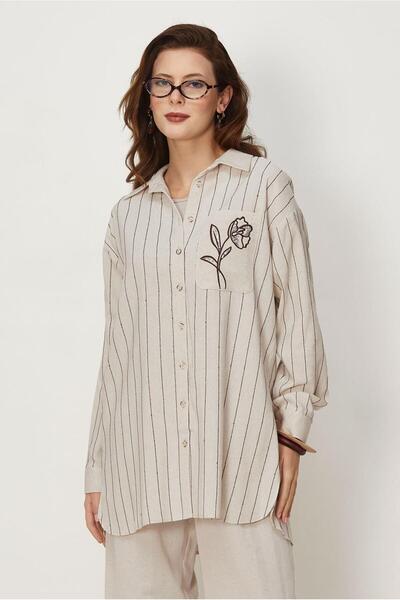 Alvina Pul Detailled Linen Pants Suit 46709