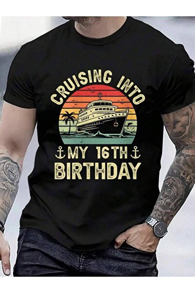 9TAY 100% Cotton Womens Cruising Into My 16th Birthday Cruise 16 Year Old Bda...
