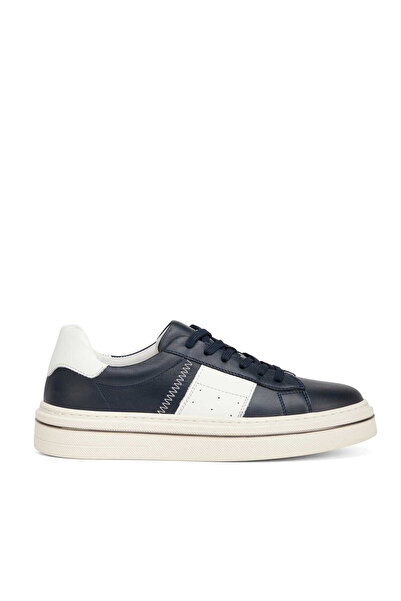 Tergan Lacivert Hakiki Deri Erkek Sneaker - E26I1AY57755-A9S