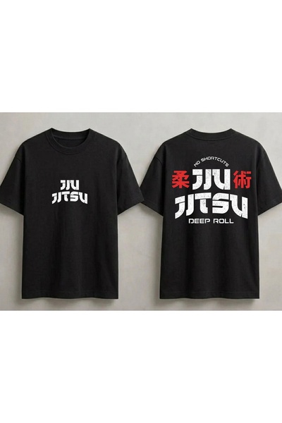 SVART WEAR تي شيرت مطبوع عليه جيو جيتسو للجنسين مقاس كبير 100% قطن