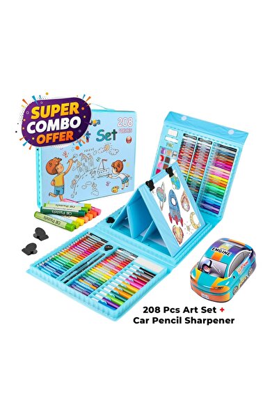 Zen Store 2PC COMBO | 1PC 208 Piece Art Set with 1PC Car Pencil Sharpener | K...