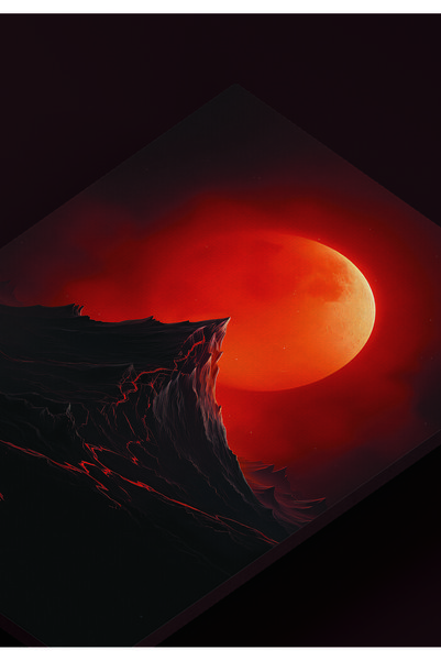 VECTORART Art Moon | Decorative Wall Frame | Premium Sticker & Lamination on 3mm Wooden Board | Size: 60 × 40 cm