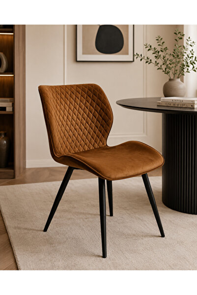 N.zone Modern Luxury Dining Chair with Velvet Upholstery and Diamond Stitchin...
