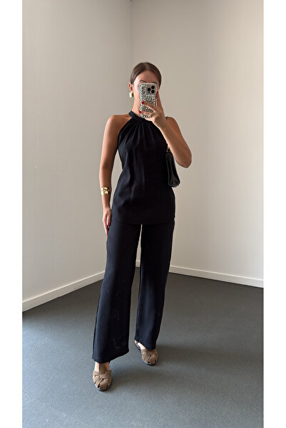 Narferita Britney Halter Yaka Bluz Ve Pantolon Takım