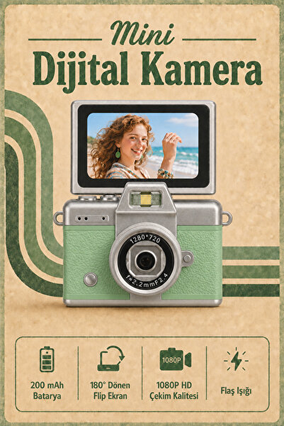 CASTU Mini Dijital Kamera Selfie Video Vlog Kamerası Mini Anahtarlık 1080P LK-27