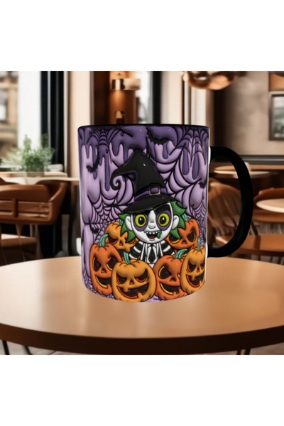 Mugs and love Halloween baskı premium kupa