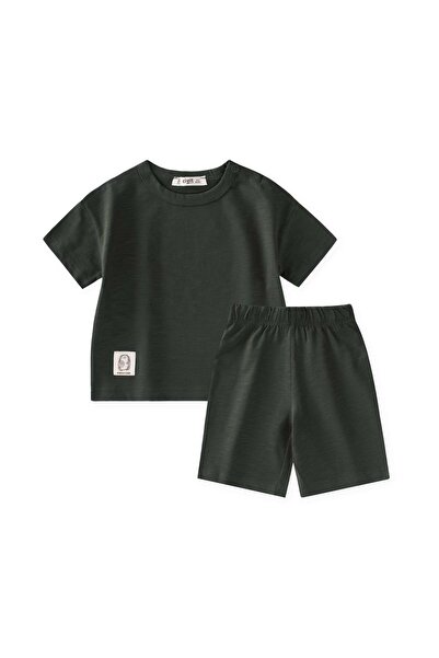 Cigit Basic Capri Set 1-5 Years Dark Green
