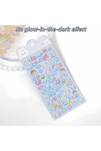 choice2 1Pc Blue Two Types of 3D Embossed Stickers: Luminous/Non-Luminous, Ca...