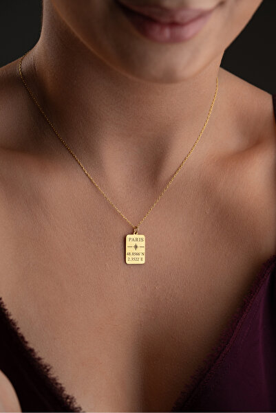 beonejewelry 925 Ayar Gümüş Kişiye Özel Şehir Ve Koordinat Detaylı Kolye