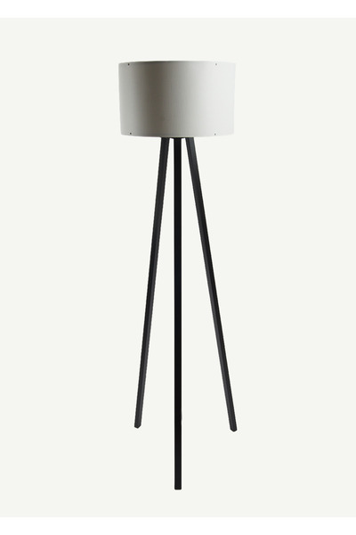 Bella Maison Peggy Demonte Tripod Lambader Finlin Beyaz-Siyah (36x36x140 cm)