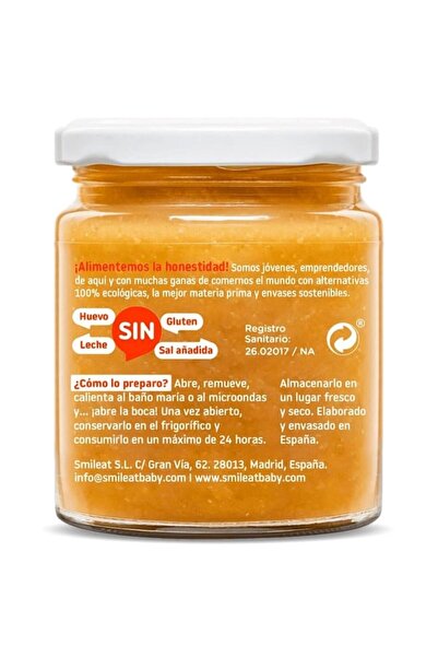 Smileat Piure de legume bio cu dovleac și curcană, +6 luni Smileat, 230 g
