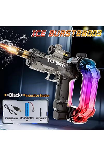 Choice6 مسدسات مياه كهربائية BB003 بإضاءة LED رمادية للبالغين، قوية للعب وإطل...