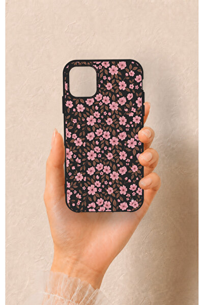 Vip Case iPhone 11 Uyumlu Mini Pembe Çiçek Desenli Silikon Kılıf