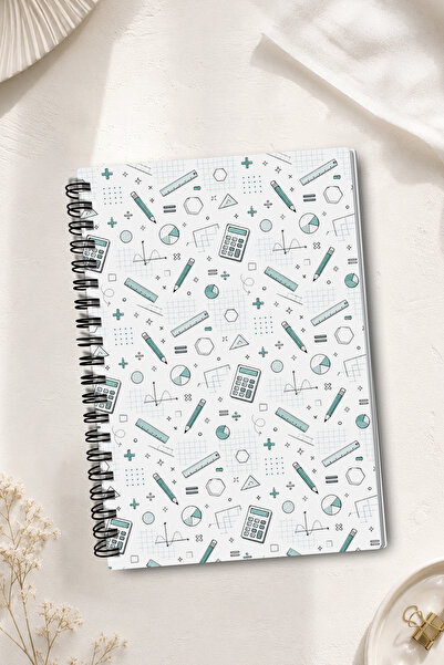giftkonsept Blue Mathematics and Geometry Patterned A5 50 Sheets 100 Pages Sp...