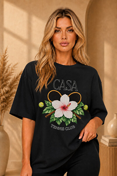 FECCY Premium teniski klub, majica sa printom, velika ženska majica, pamučna ...