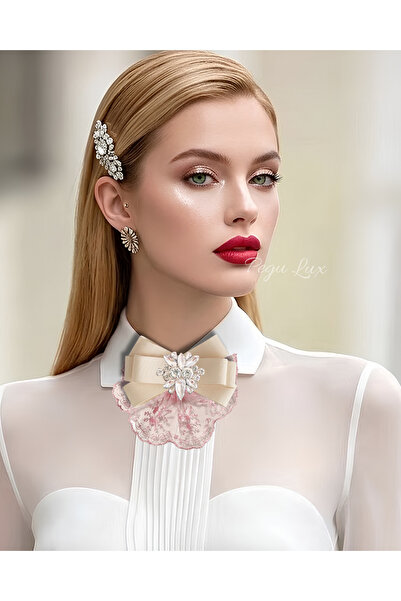 pegu baby collection Lux Guipure Lace Special Design Brooch, Collar Brooch, C...