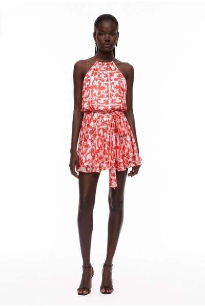 EXPLOSION Halter Yaka Desenli Elbise