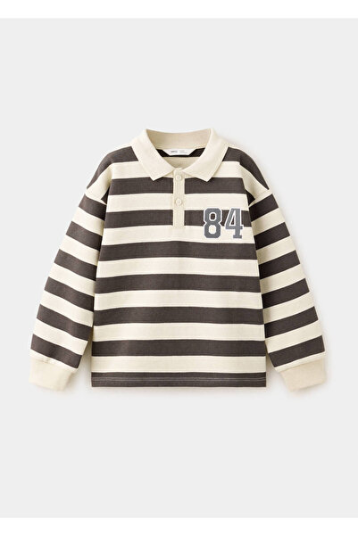 MANGO Baby Çizgili polo sweatshirt