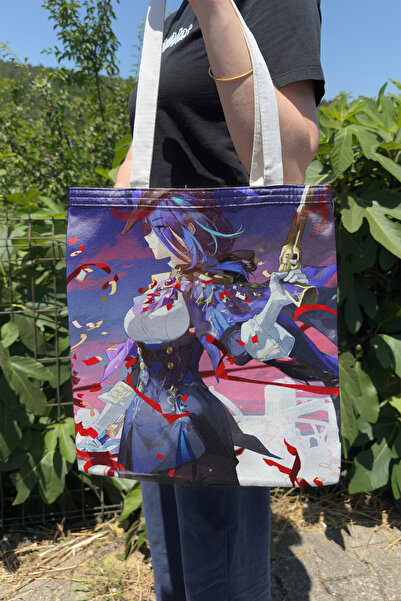 ZipZap Clorinde Genshin Impact V4 Double-Sided Canvas Print Tote Bag Anime Bag