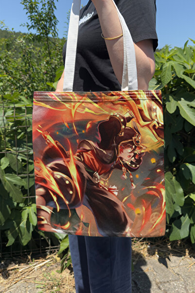 ZipZap Gaming Genshin Impact V1 Double Sided Canvas Print Tote Bag Anime Bag