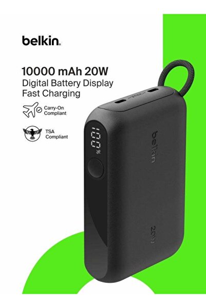 Belkin Portable Charger, Slim USB-C Power Bank 10,000 mAh with USB-C, Digital...