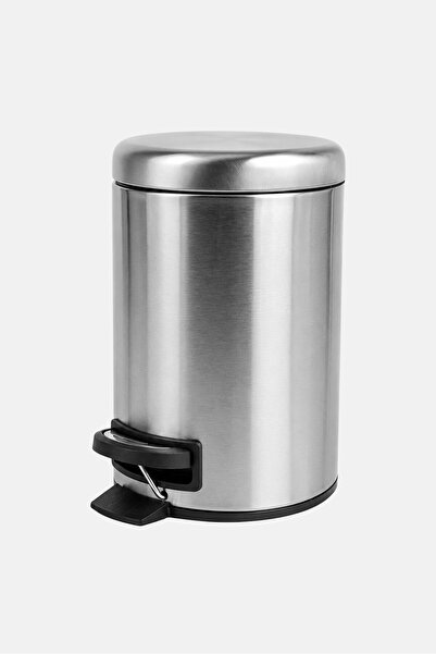 Muy Mucho 3 L Finger Resistant Waste Bin, Silver