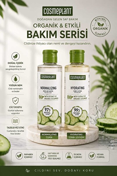Cosmeplant Micellar Water & Hydrating Tonic Lotion Cilt Bakım Seti Salatalık ...