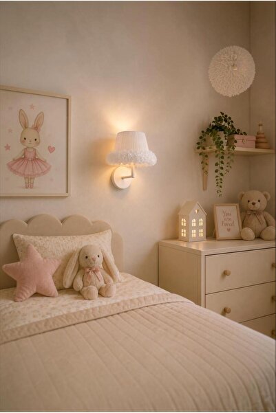 Elizim Home Lighting Tütü Masal White Ruffled Wired Wall Sconce – Decorative ...