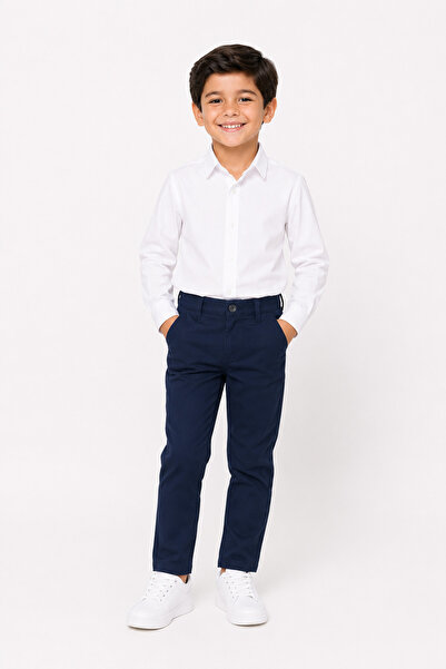 tinytrends Erkek Çocuk Okul Gömlek Gabardin Pantolon Kombini Yeni Sezon Okula Dönüş