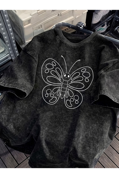 Pink Sky Unisex Oversize Vintage Washed Street Style Μόδα του δρόμου Βαμβακερ...