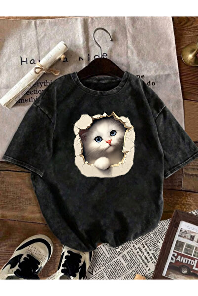 HOFFNUNG Unisex velika vintage oprana ulična modna pamučna majica opuštenog k...