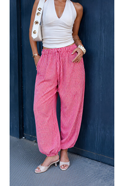 My Blog Red Gingham Shalwar Trousers - 261048