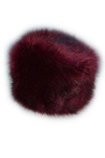 OEM Caciula de blana de culoare marsala, model simplu, clasic