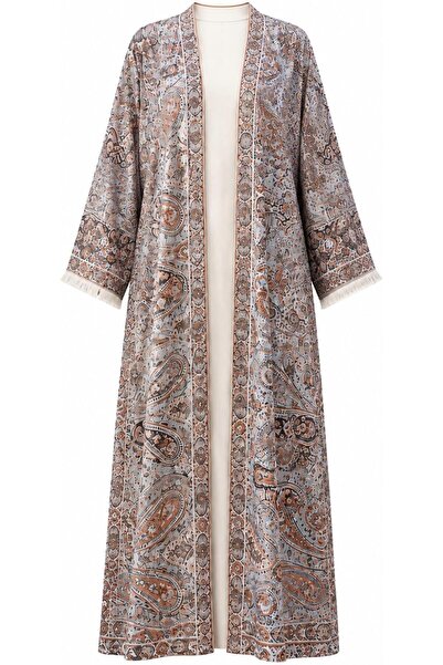 Generic Women's Pashmina Printed Open Front Abaya Paisley Kimono | Lightweigh...