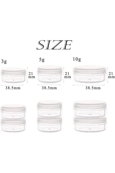 bolivia's Acrylic Clear Round Jars, 3.8 * 2cm Mini Plastic Storage Containers...