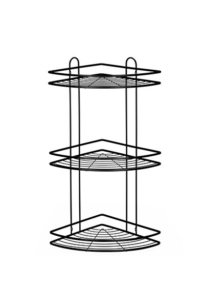 OEM Etajeră de Colț pentru Duș din Inox cu 3 Polițe, 25x25x59 cm, Montaj pe P...